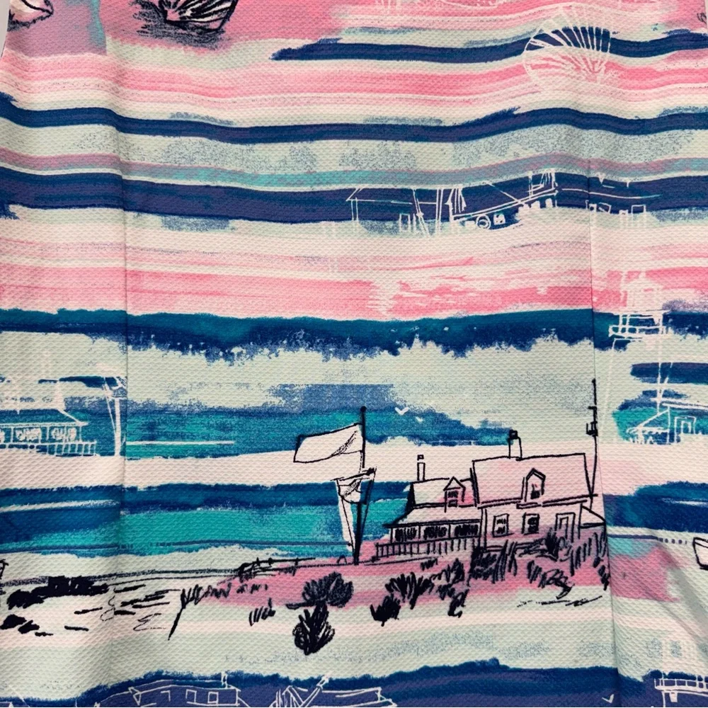 Talbots Seaside Harbor Sheath Dress Watercolor Print Women's‎ Size 14P